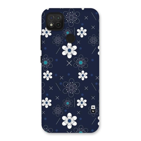 White Floral Shapes Back Case for Redmi 9C