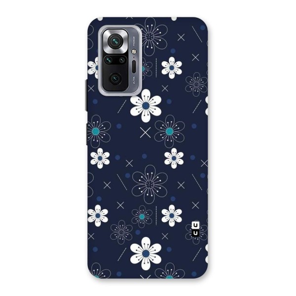 White Floral Shapes Back Case for Redmi Note 10 Pro