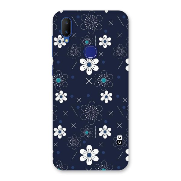 White Floral Shapes Back Case for Vivo V11