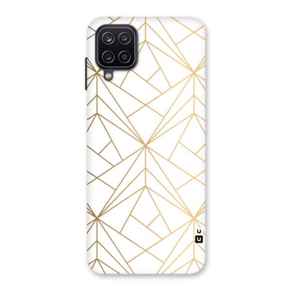 White Golden Zig Zag Back Case for Galaxy A12