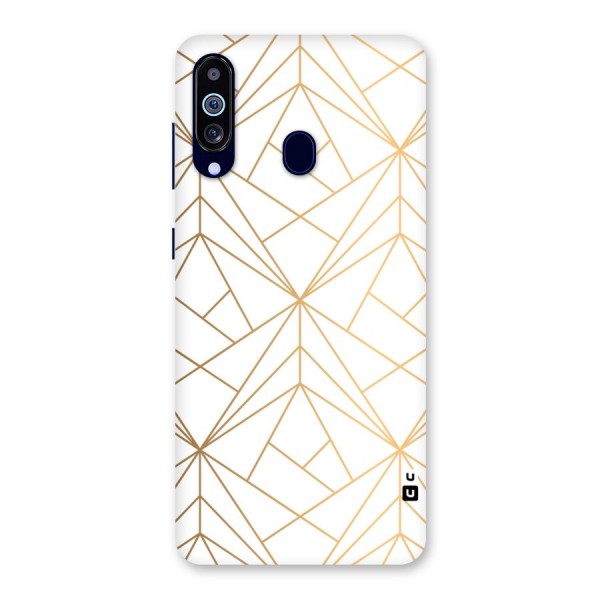 White Golden Zig Zag Back Case for Galaxy A60