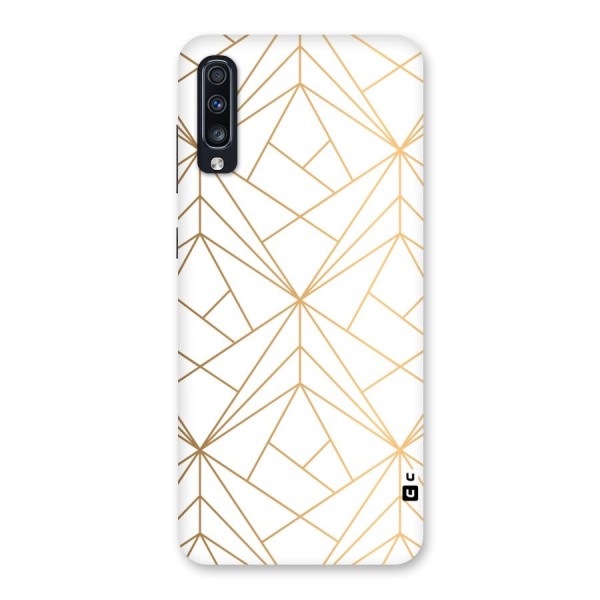 White Golden Zig Zag Back Case for Galaxy A70s