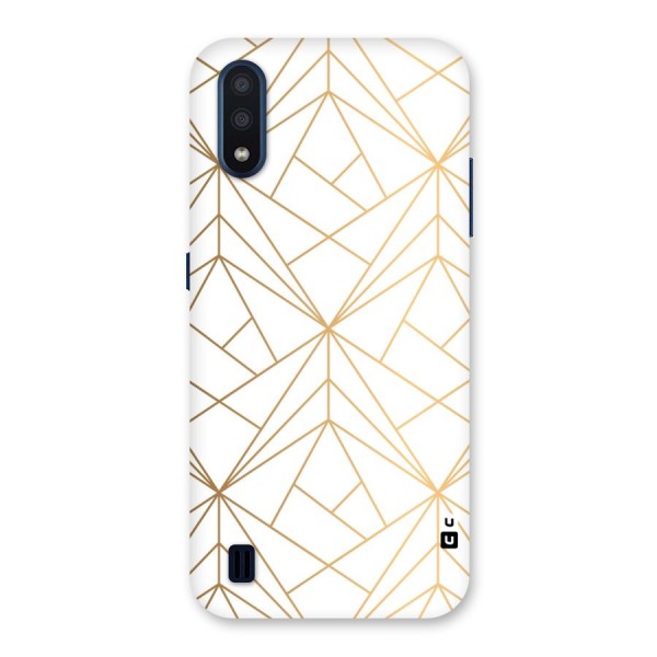 White Golden Zig Zag Back Case for Galaxy M01