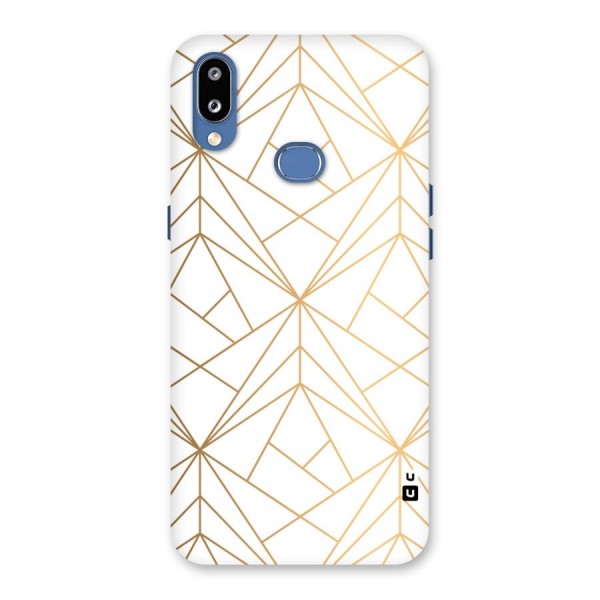 White Golden Zig Zag Back Case for Galaxy M01s