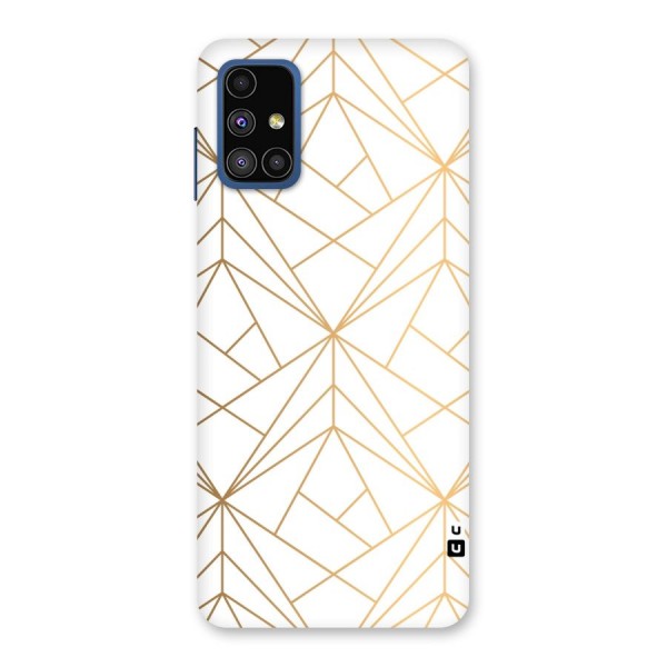 White Golden Zig Zag Back Case for Galaxy M51