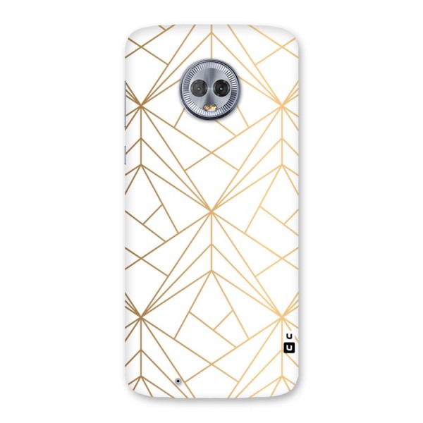 White Golden Zig Zag Back Case for Moto G6