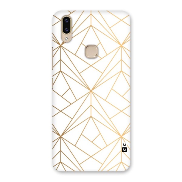 White Golden Zig Zag Back Case for Vivo V9