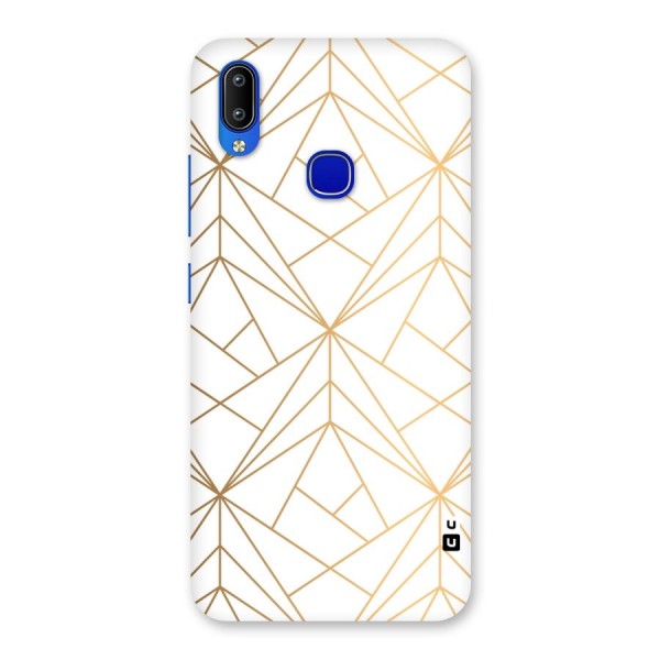 White Golden Zig Zag Back Case for Vivo Y91