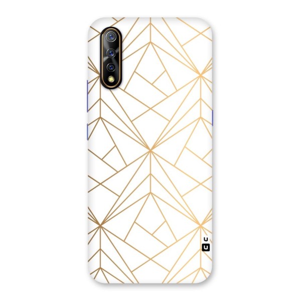 White Golden Zig Zag Back Case for Vivo Z1x