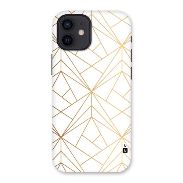 White Golden Zig Zag Back Case for iPhone 12