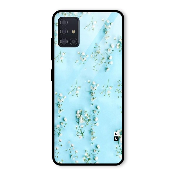 White Lily Design Glass Back Case for Galaxy A51