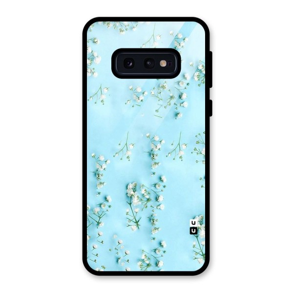 White Lily Design Glass Back Case for Galaxy S10e