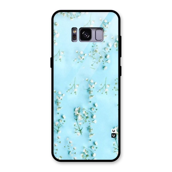 White Lily Design Glass Back Case for Galaxy S8