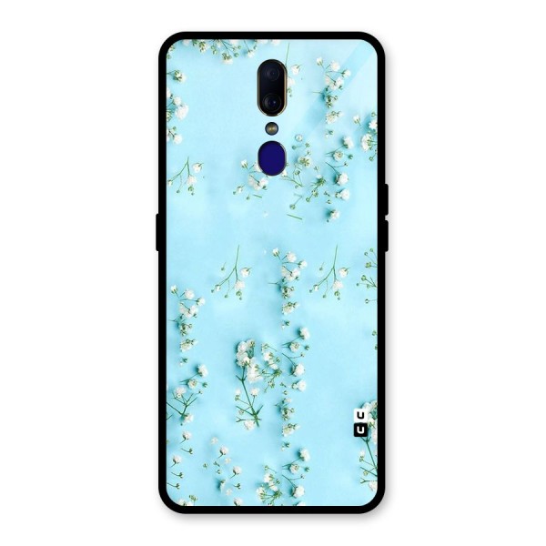 White Lily Design Glass Back Case for Oppo F11