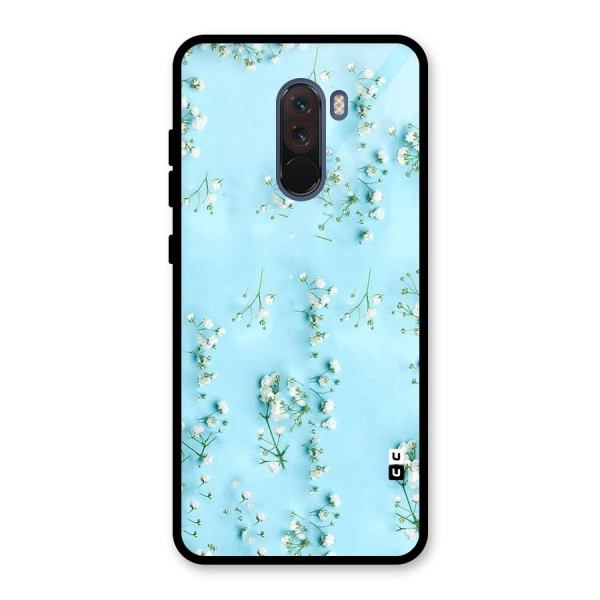 White Lily Design Glass Back Case for Poco F1