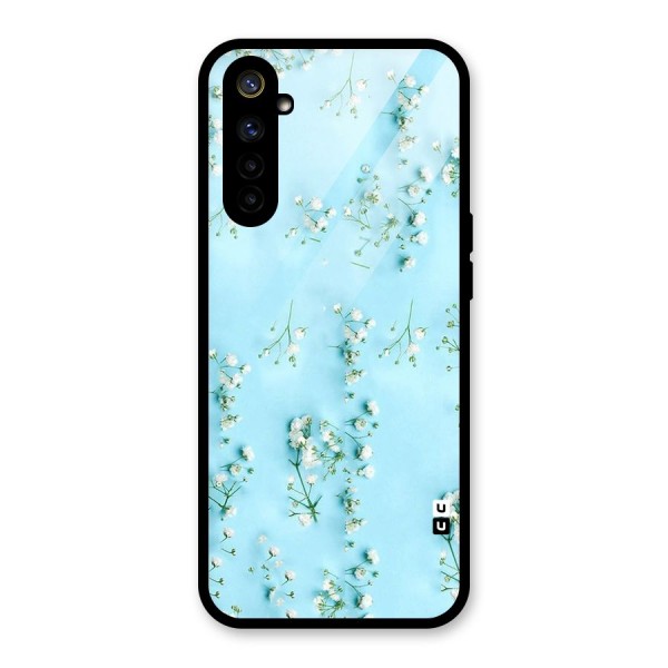 White Lily Design Glass Back Case for Realme 6i