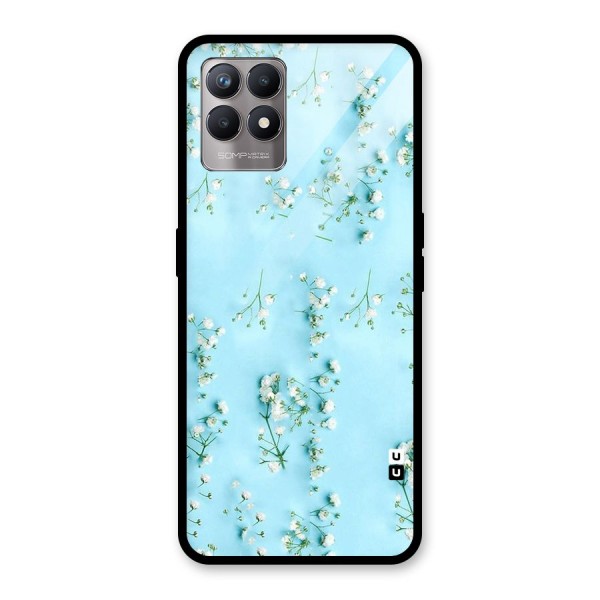 White Lily Design Glass Back Case for Realme 8i