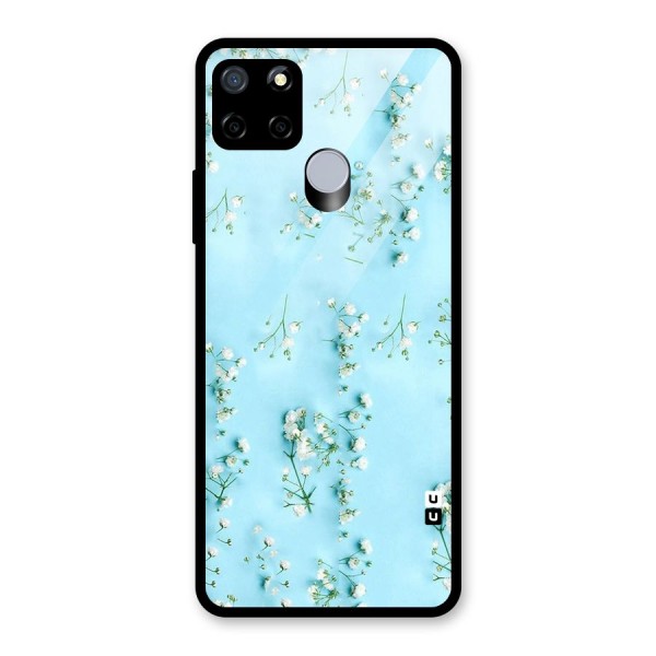 White Lily Design Glass Back Case for Realme C15