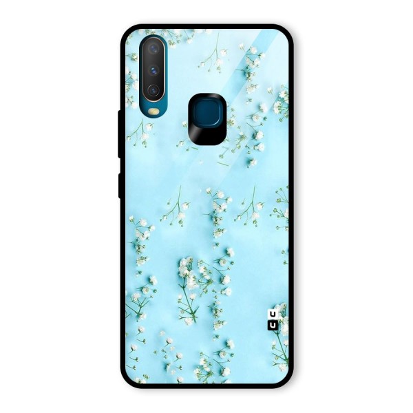 White Lily Design Glass Back Case for Vivo Y12