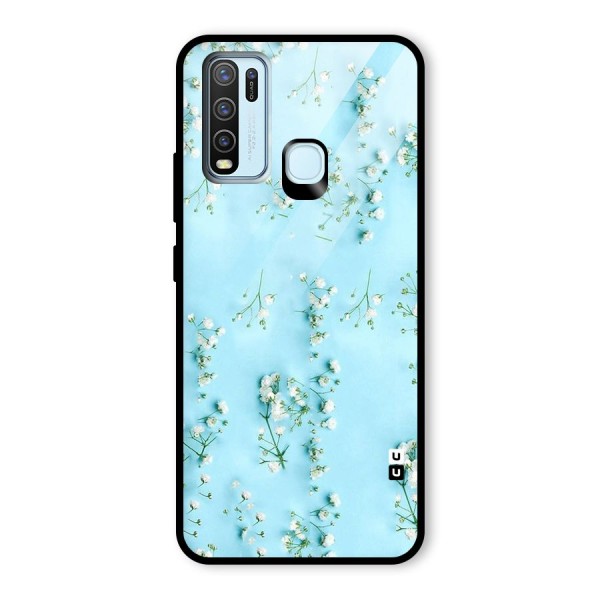 White Lily Design Glass Back Case for Vivo Y30