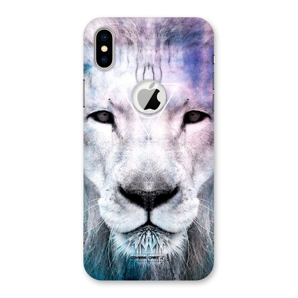 White Lion Back Case for iPhone XS Logo Cut