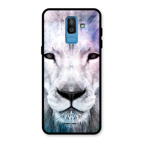 White Lion Glass Back Case for Galaxy J8