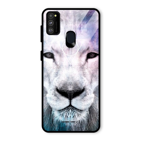 White Lion Glass Back Case for Galaxy M21