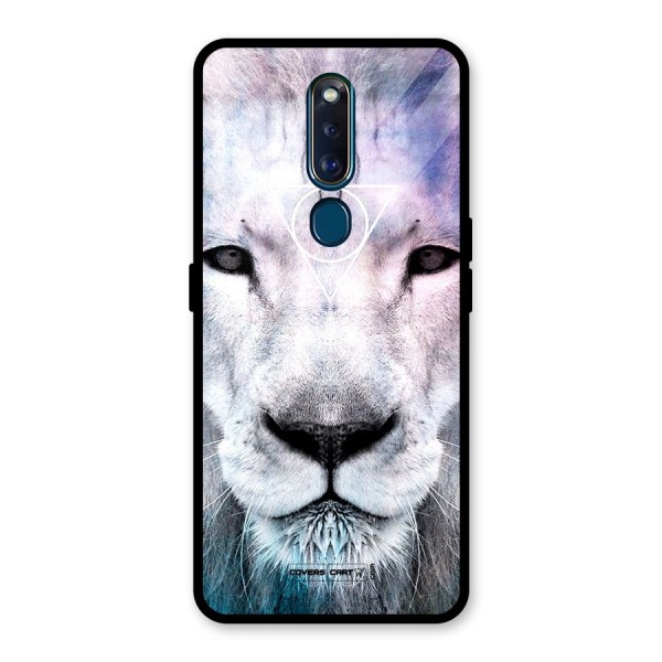 White Lion Glass Back Case for Oppo F11 Pro