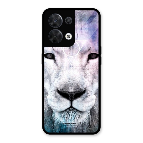 White Lion Glass Back Case for Oppo Reno8 5G