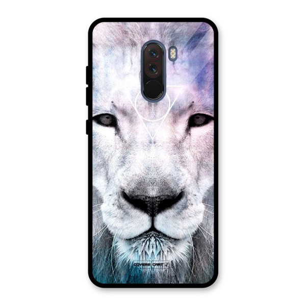 White Lion Glass Back Case for Poco F1