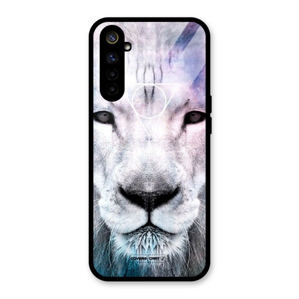 White Lion Glass Back Case for Realme 6i