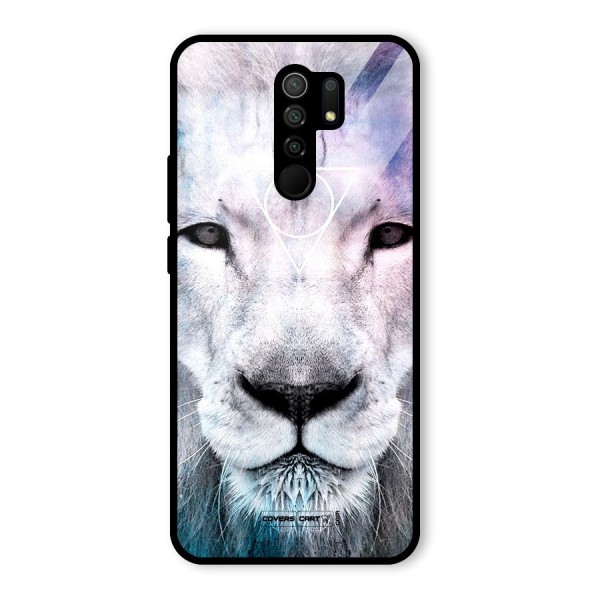 White Lion Glass Back Case for Redmi 9 Prime