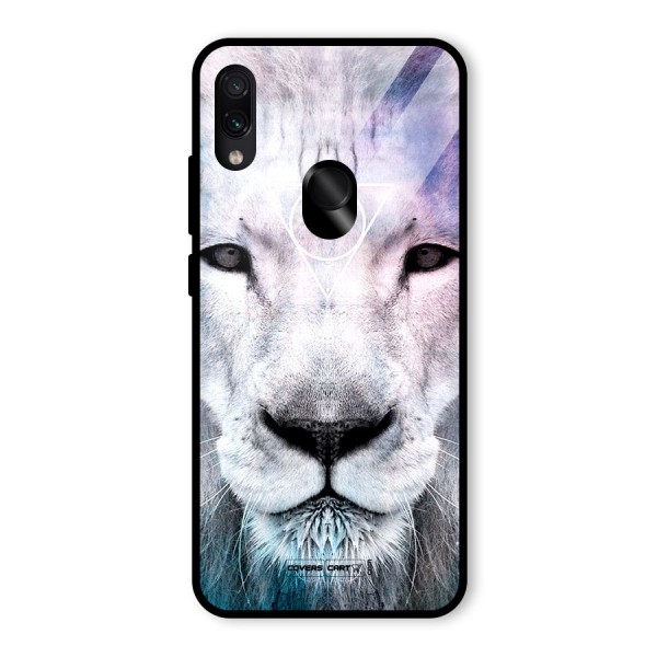 White Lion Glass Back Case for Redmi Note 7S