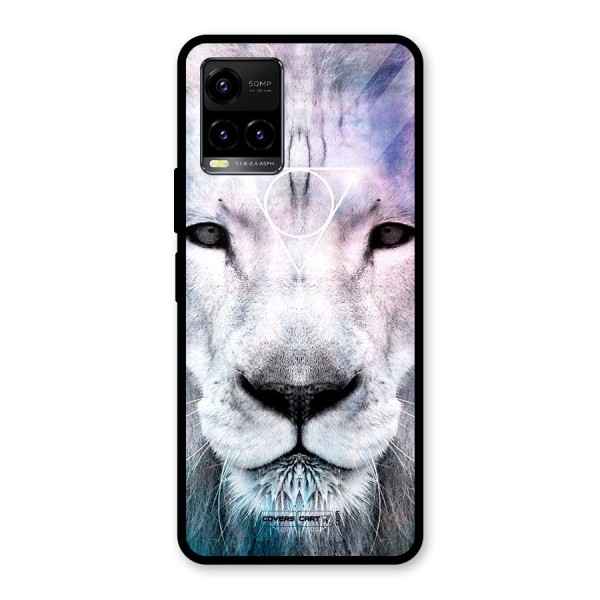 White Lion Glass Back Case for Vivo Y21 2021