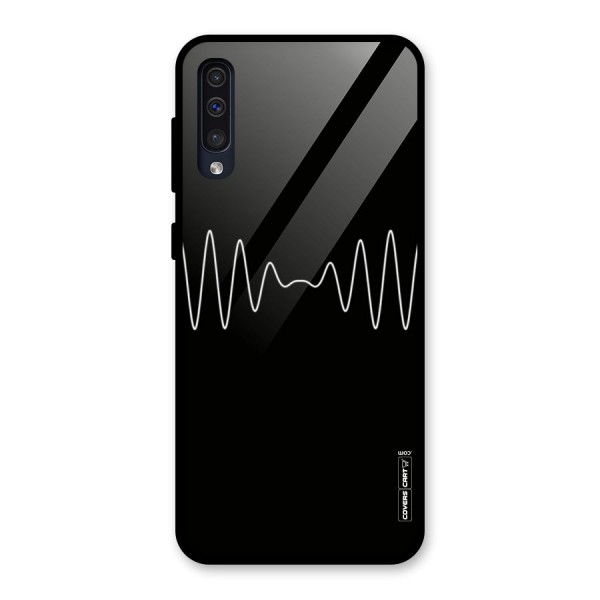 White Minimal Thread Glass Back Case for Galaxy A50s