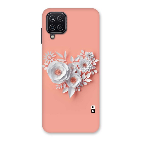 White Paper Flower Back Case for Galaxy A12