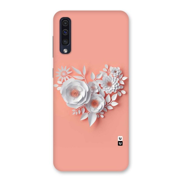 White Paper Flower Back Case for Galaxy A50