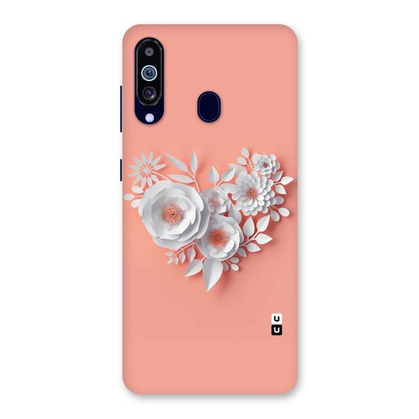 White Paper Flower Back Case for Galaxy A60