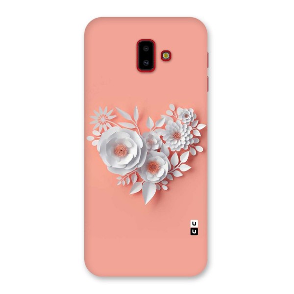 White Paper Flower Back Case for Galaxy J6 Plus