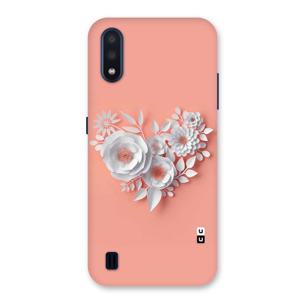 White Paper Flower Back Case for Galaxy M01