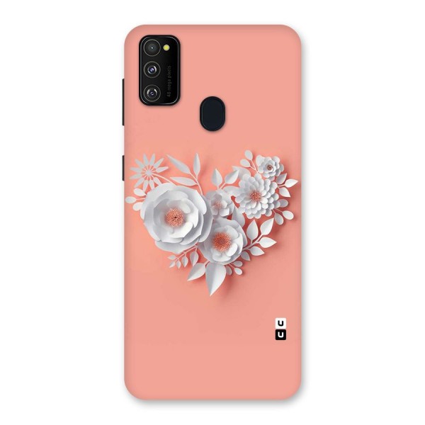 White Paper Flower Back Case for Galaxy M21