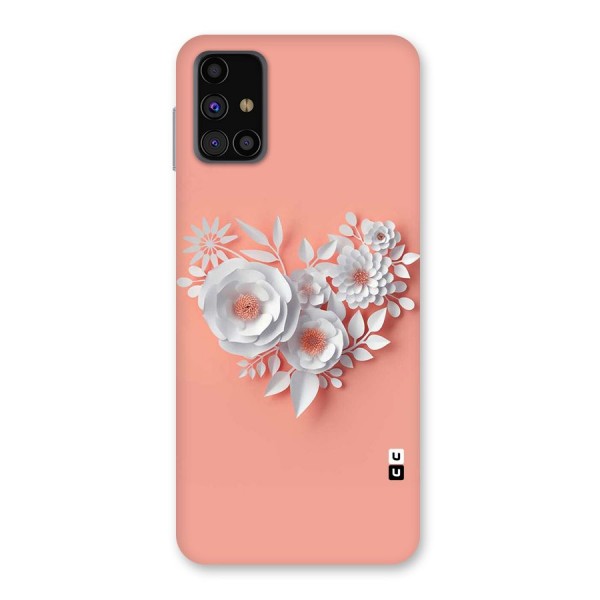 White Paper Flower Back Case for Galaxy M31s