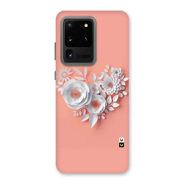 White Paper Flower Back Case for Galaxy S20 Ultra