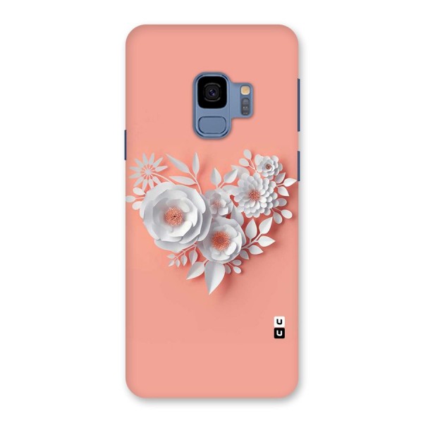 White Paper Flower Back Case for Galaxy S9