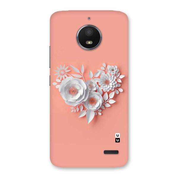 White Paper Flower Back Case for Moto E4