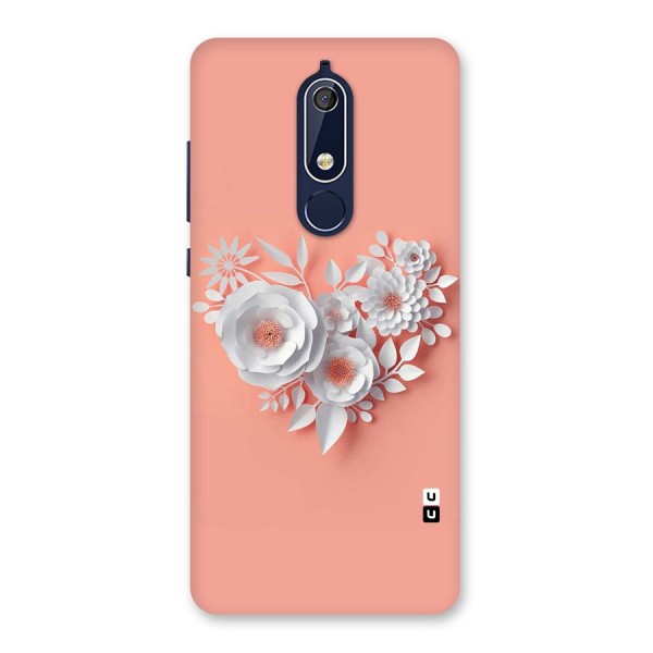 White Paper Flower Back Case for Nokia 5.1