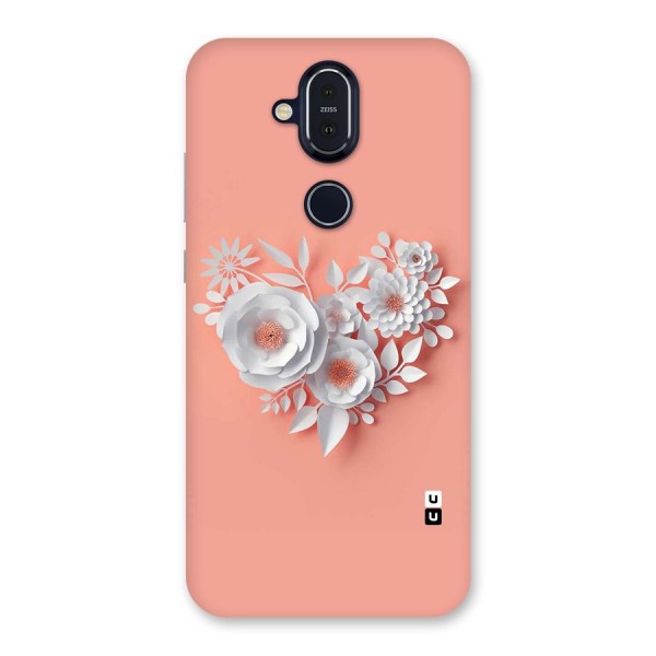 White Paper Flower Back Case for Nokia 8.1