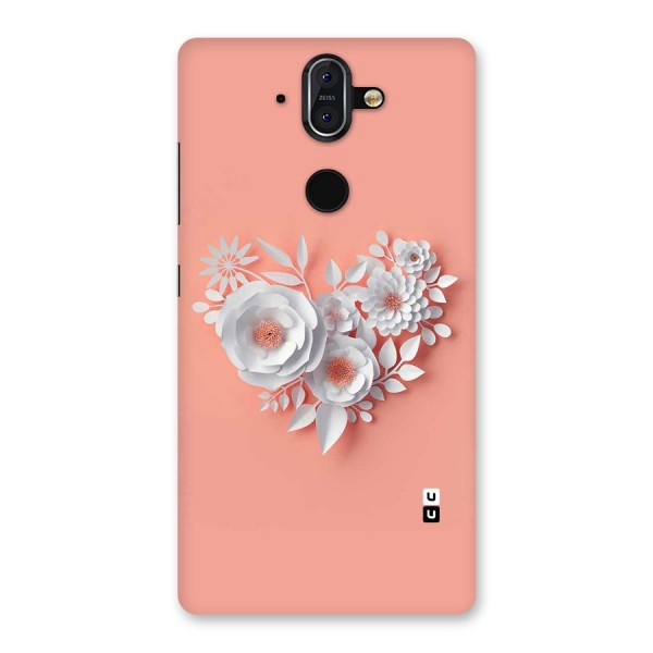 White Paper Flower Back Case for Nokia 8 Sirocco