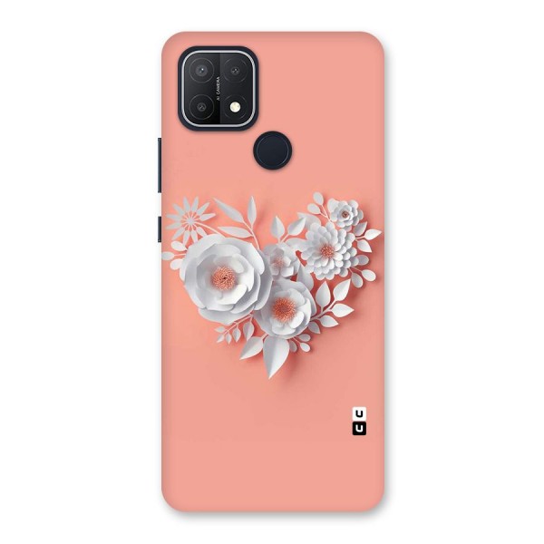 White Paper Flower Back Case for Oppo A15