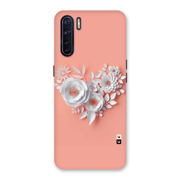 White Paper Flower Back Case for Oppo F15